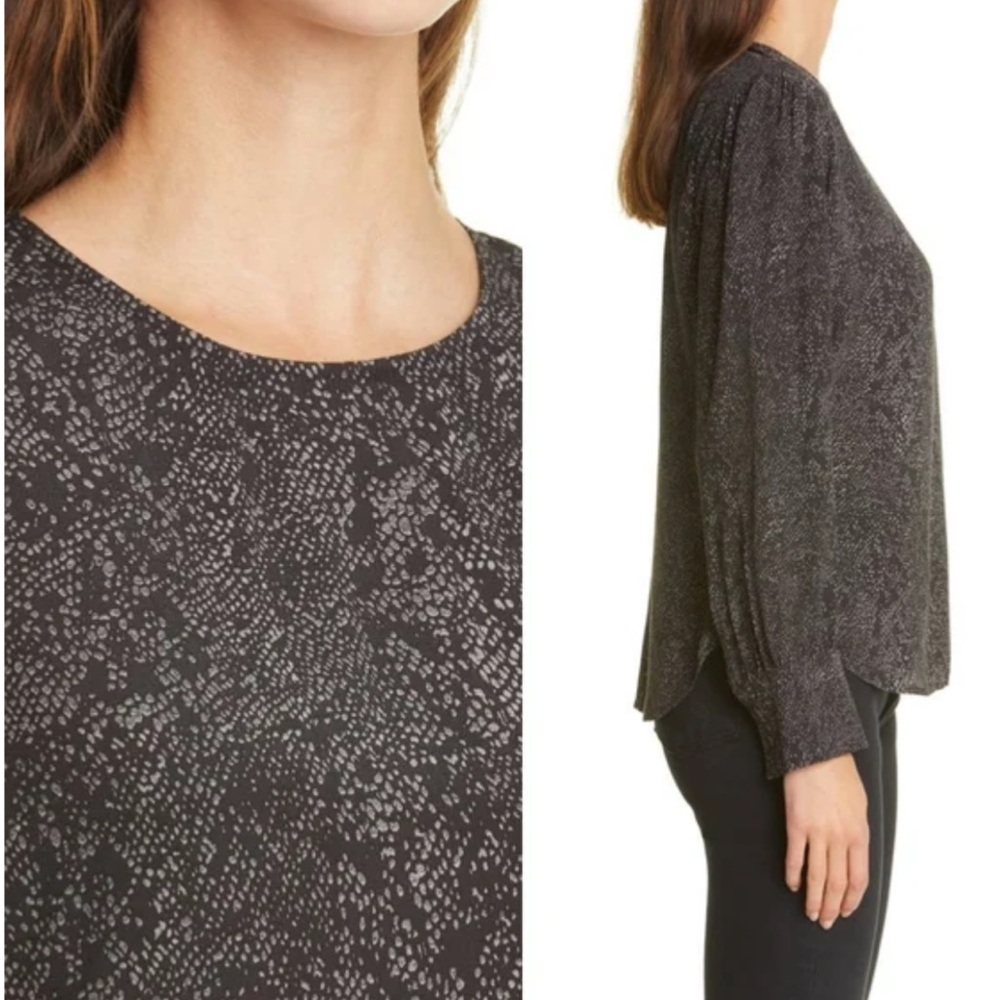 Rails Roslyn Slate Python Women’s Long Sleeve Blo… - image 2